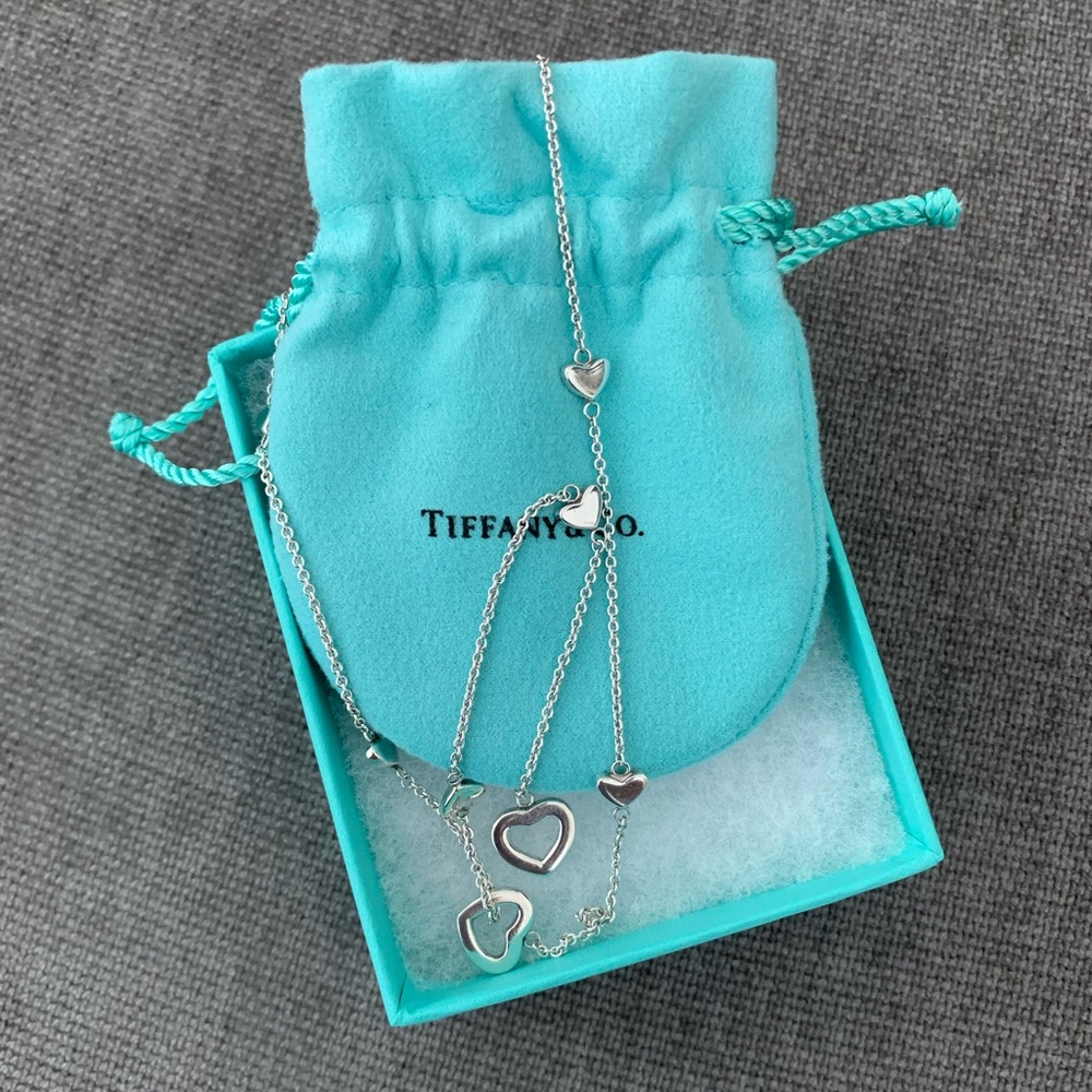 Tiffany & Co Multi Heart Link Lariat Necklace
